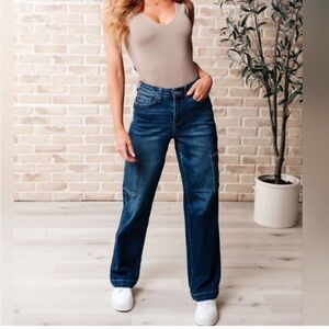 Judy Blue High Waist Cargo Wide Leg Jeans #88725 Size 7/28
